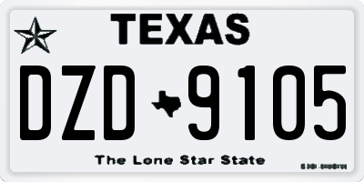 TX license plate DZD9105