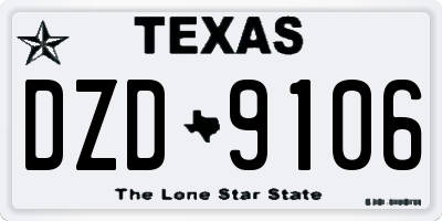 TX license plate DZD9106