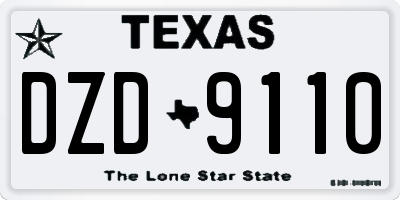 TX license plate DZD9110