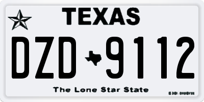 TX license plate DZD9112