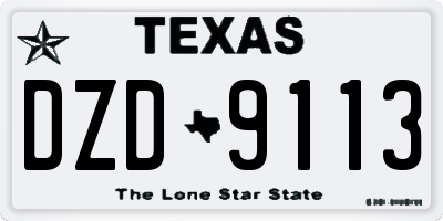 TX license plate DZD9113
