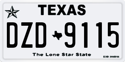 TX license plate DZD9115