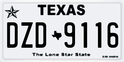 TX license plate DZD9116