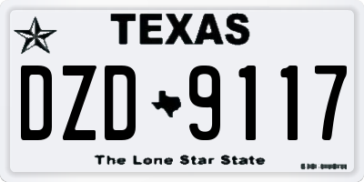 TX license plate DZD9117