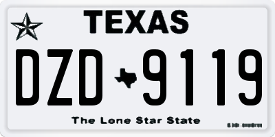 TX license plate DZD9119