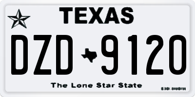TX license plate DZD9120