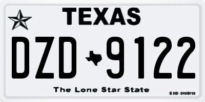 TX license plate DZD9122