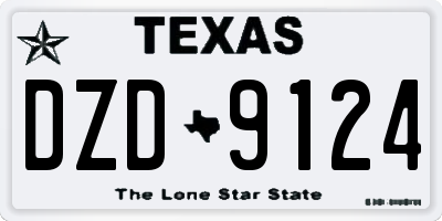 TX license plate DZD9124