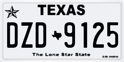 TX license plate DZD9125