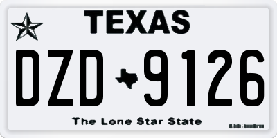 TX license plate DZD9126