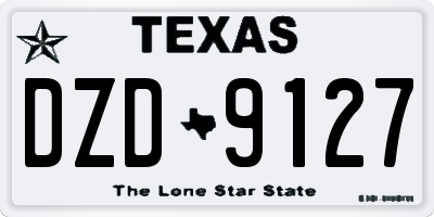 TX license plate DZD9127