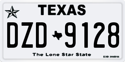 TX license plate DZD9128