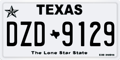 TX license plate DZD9129