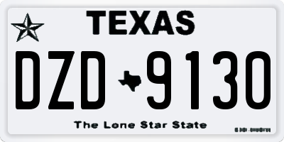 TX license plate DZD9130