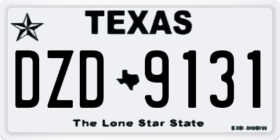 TX license plate DZD9131