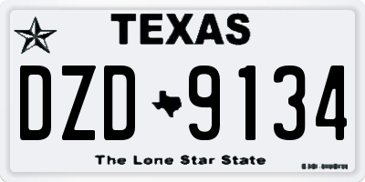 TX license plate DZD9134