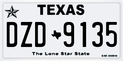 TX license plate DZD9135