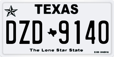 TX license plate DZD9140