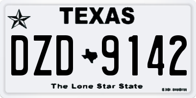 TX license plate DZD9142
