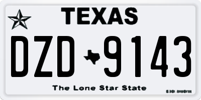 TX license plate DZD9143