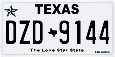 TX license plate DZD9144