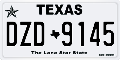 TX license plate DZD9145