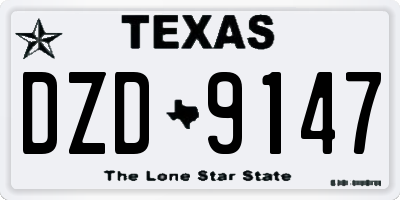TX license plate DZD9147