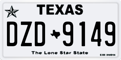 TX license plate DZD9149