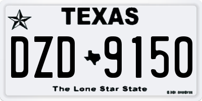 TX license plate DZD9150