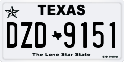 TX license plate DZD9151