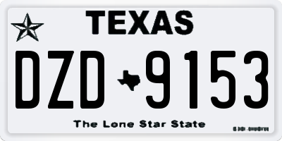TX license plate DZD9153
