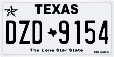 TX license plate DZD9154