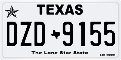 TX license plate DZD9155