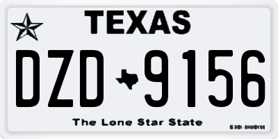 TX license plate DZD9156