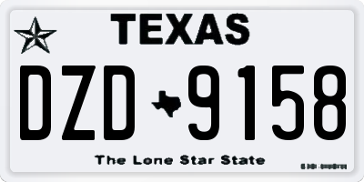 TX license plate DZD9158