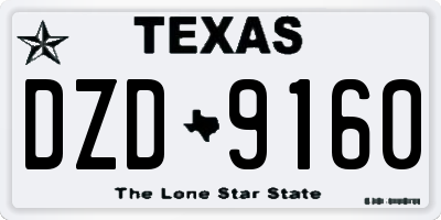 TX license plate DZD9160