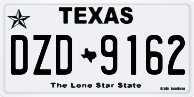 TX license plate DZD9162