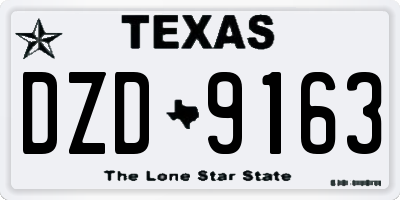 TX license plate DZD9163