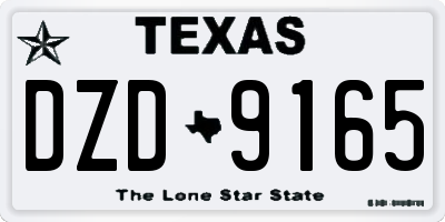 TX license plate DZD9165