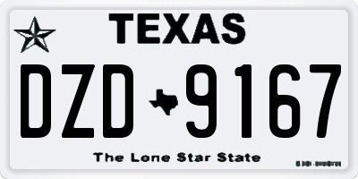 TX license plate DZD9167