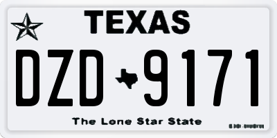 TX license plate DZD9171