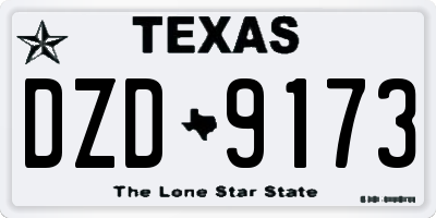 TX license plate DZD9173