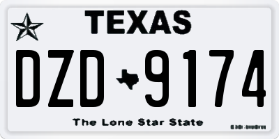 TX license plate DZD9174