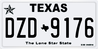 TX license plate DZD9176