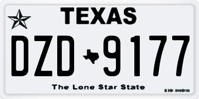 TX license plate DZD9177