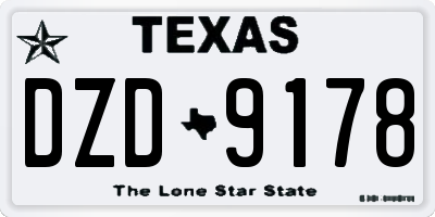 TX license plate DZD9178