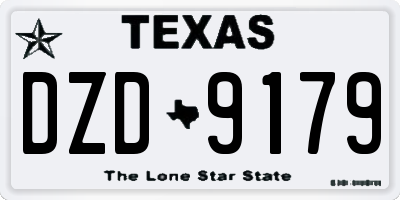 TX license plate DZD9179