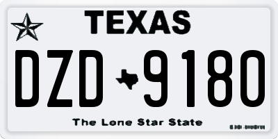 TX license plate DZD9180