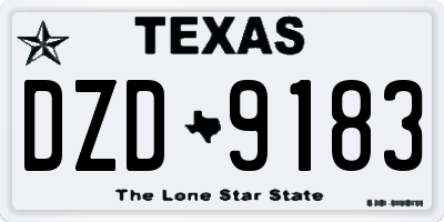 TX license plate DZD9183