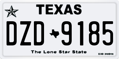 TX license plate DZD9185